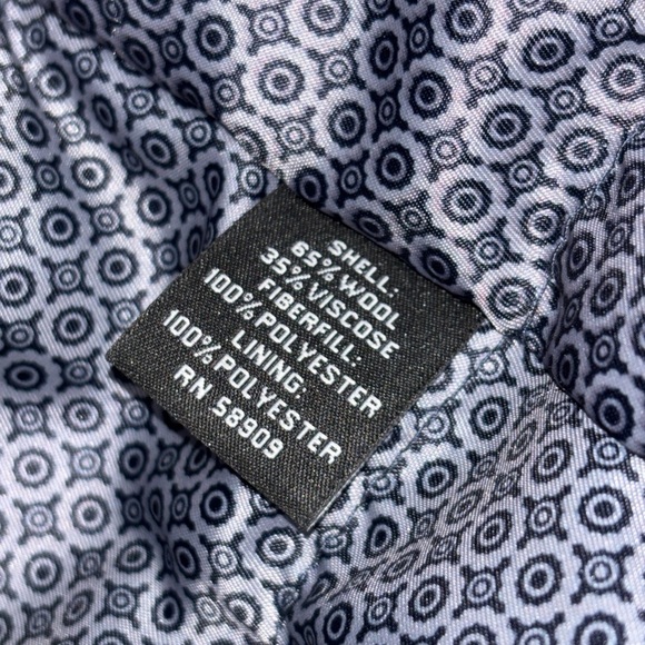 MURANO MEN'S CHARCOAL GRAY WOOL BLEND MILITARY STYLE‎ JACKET Puffer Lining SZL - Picture 12 of 16